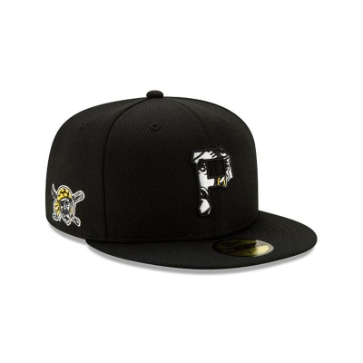 Black Pittsburgh Pirates Hat - New Era MLB 2021 Spring Training 59FIFTY Fitted Caps USA0839652